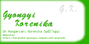 gyongyi korenika business card